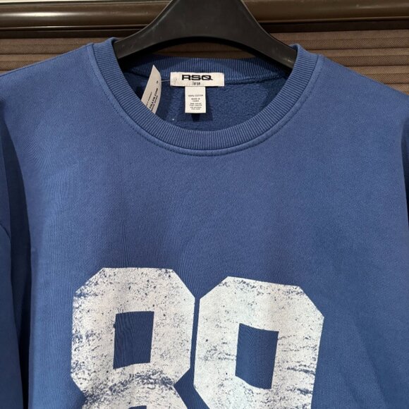 Tilly's Women's Crewneck Sweatshirt SZ: Large Blue/White - Picture 5 of 12